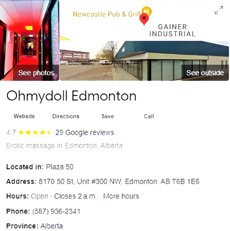 A screenshot of Ohmydoll Edmonton details on google maps